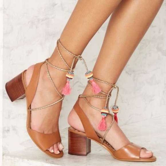 Sam Edelman Shoes - Sam Edelman Shani Tassel Ankle Wrap Sandals 8